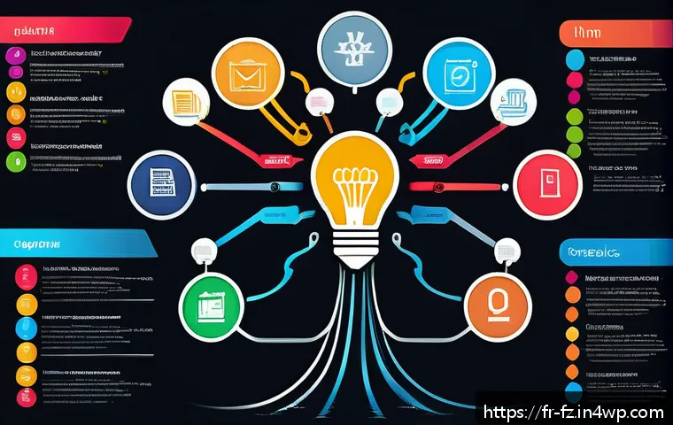 지식 합성을 위한 시각적 사고 기법 - A detailed and colorful mind map centered on the theme of "Project Management," featuring a radiant ...