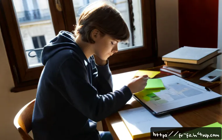 지식 합성 능력 개발을 위한 자원 추천 - Photorealistic editorial scene of a French university student developing knowledge synthesis skills ...
